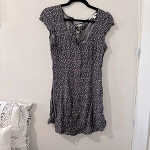 AMERICAN EAGLE BLUE FLORAL SUNDRESS WITH BACK CUTOUT